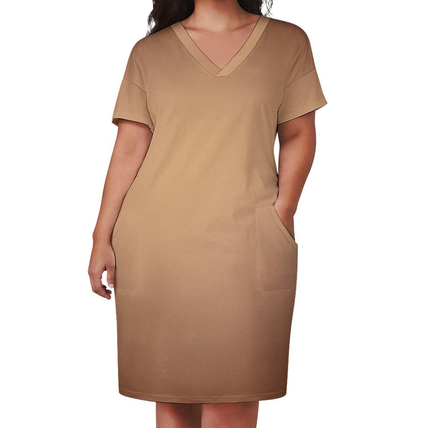 Nu Nude. V-Neck Baggy Dress