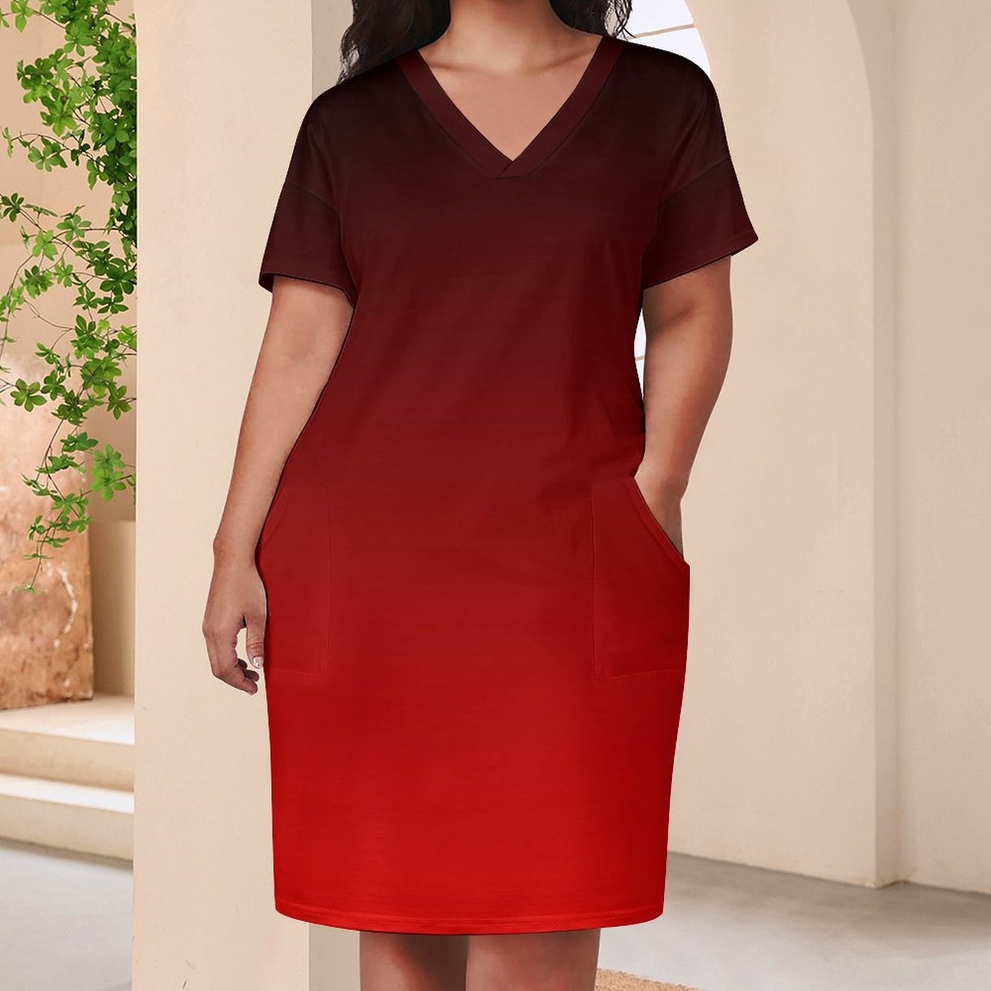 Rediant. V-Neck Baggy Dress