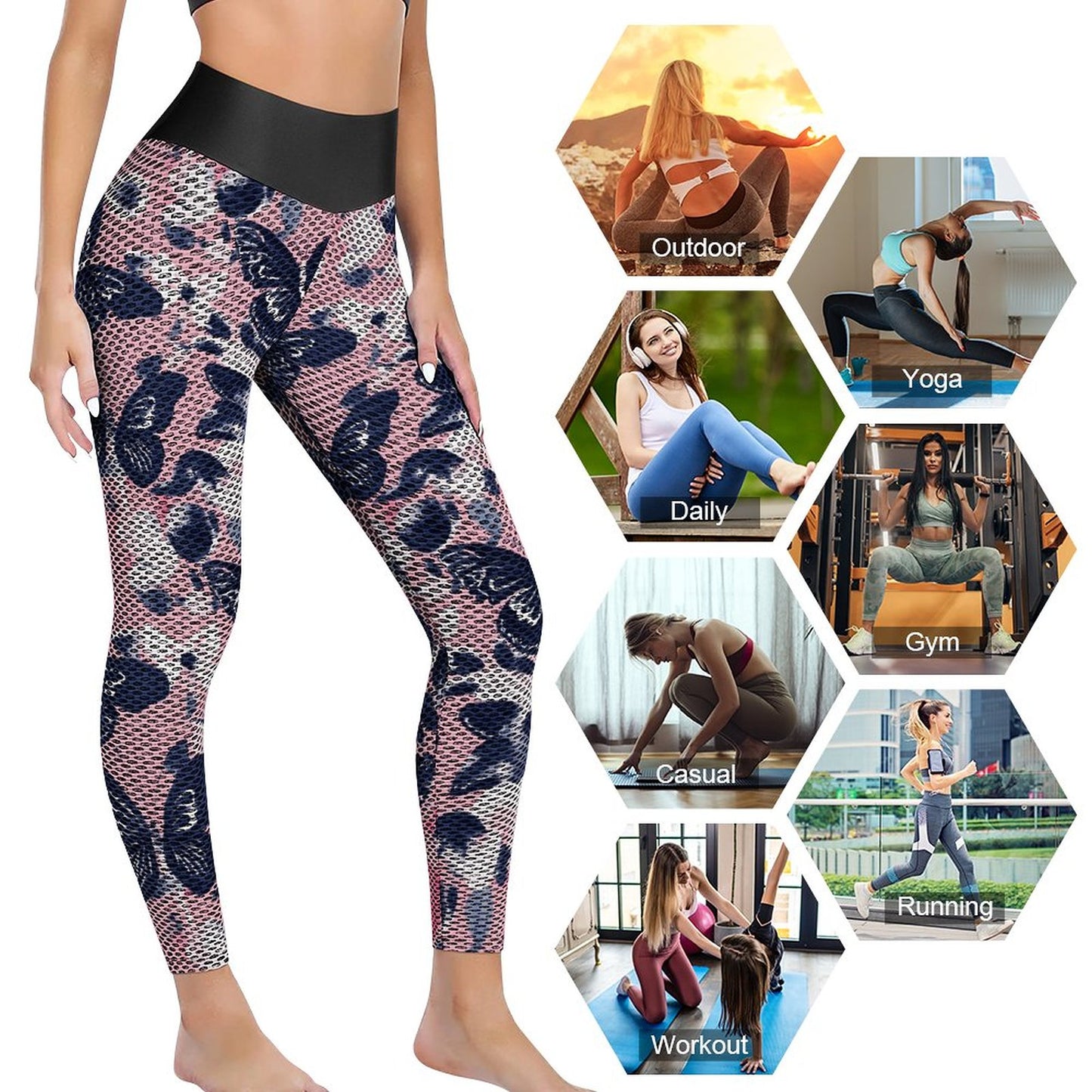 Navy Fli. Honeycomb Leggings