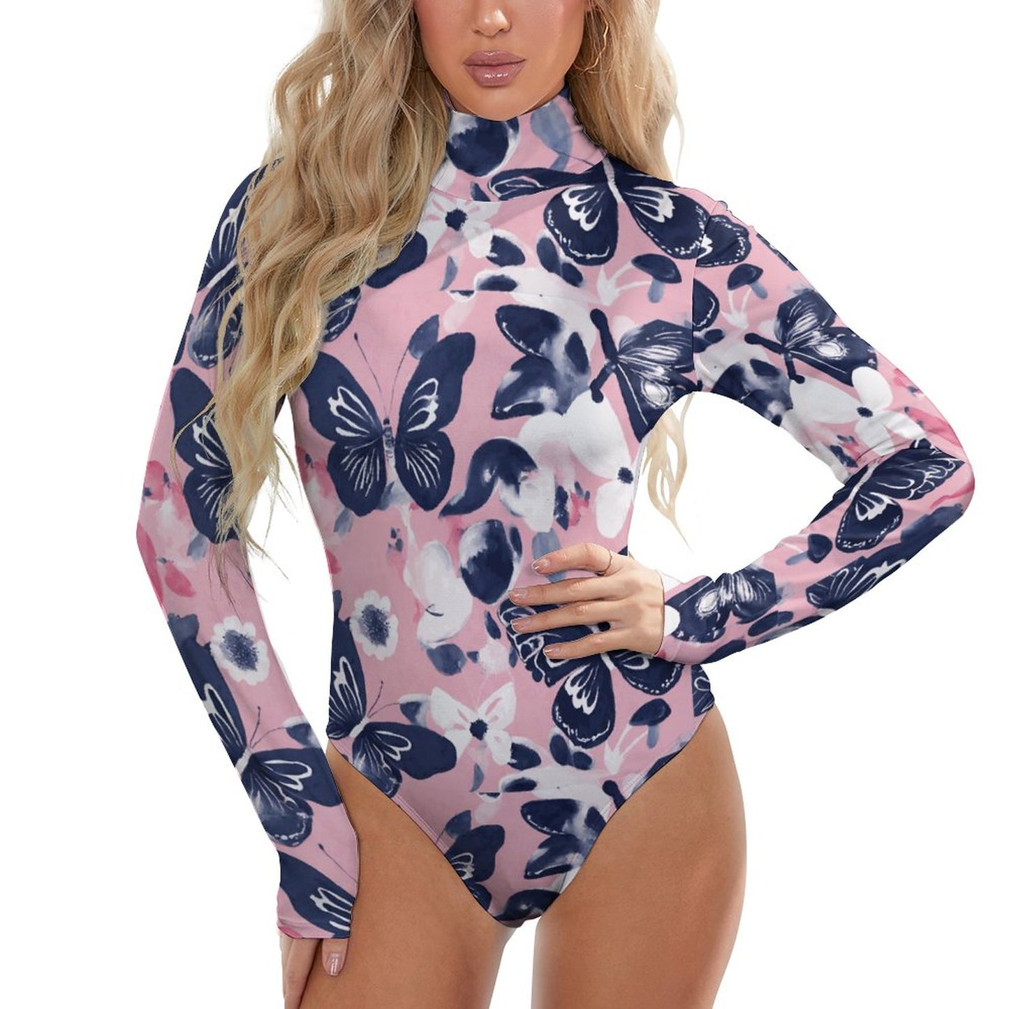 Navy Fli. Long-sleeve Bodysuit