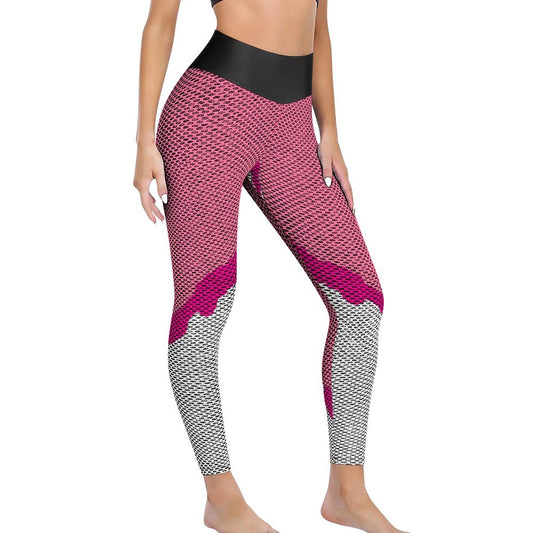 Pink-Dis. Honeycomb Textured Leggings