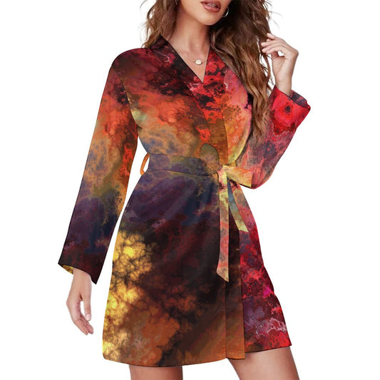 DeVelle. Long Sleeve Robe Dress