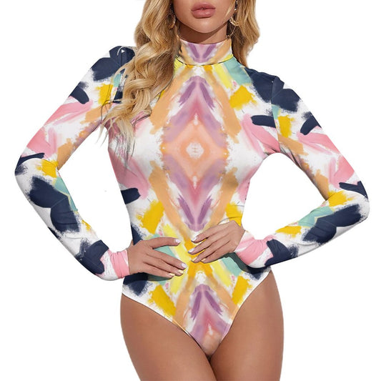 Nova-Flo. Long-sleeve Bodysuit Swimsuit