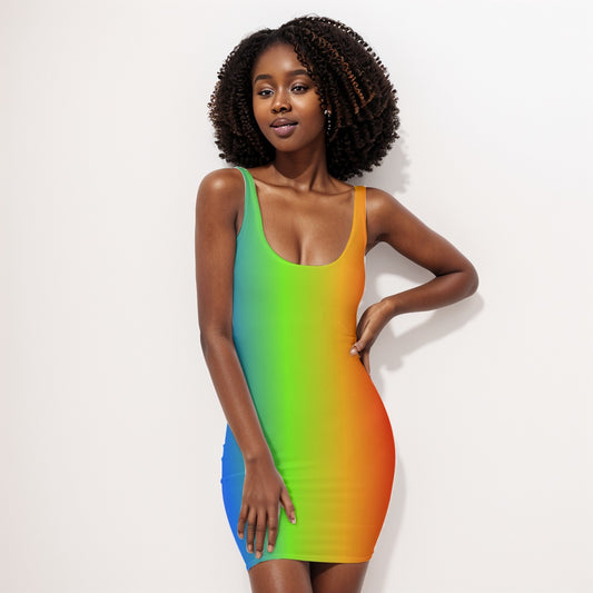 Rainbow Real. Bodycon Dress