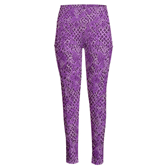 Purp Wrap. High Waist Leggings With Side Pocket