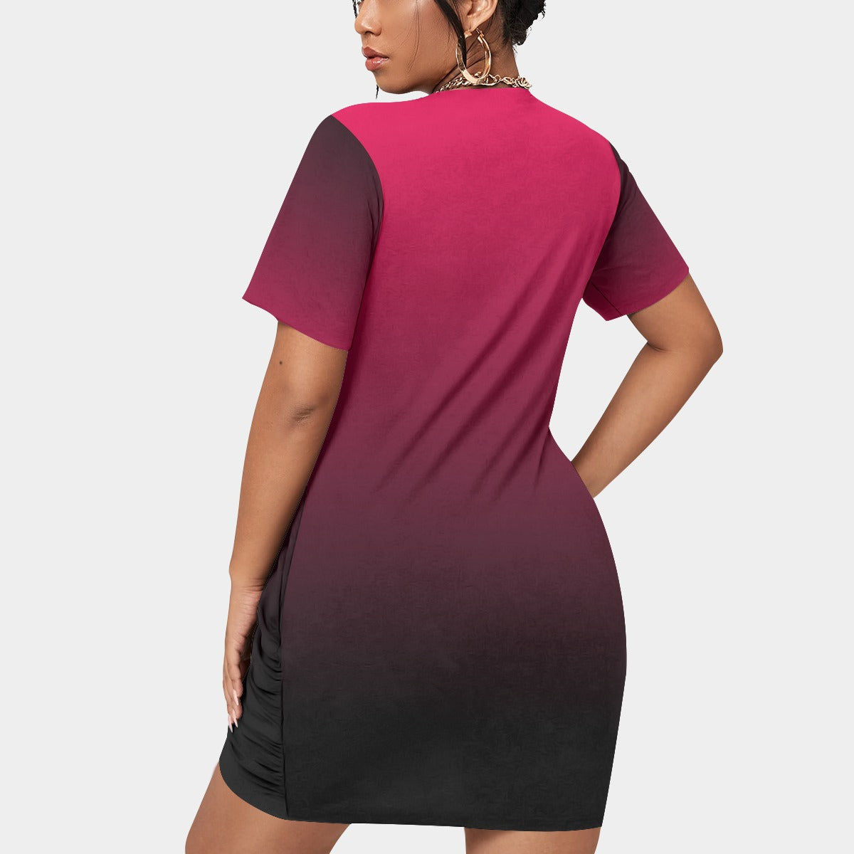 Genti. Stacked Hem Dress (Plus Size）