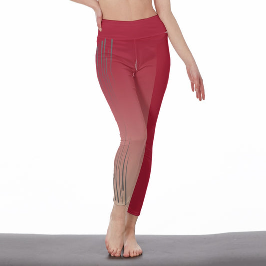 Drop Red. Women's High Waist Leggings