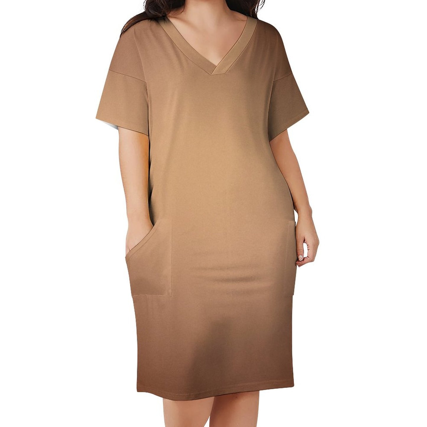 Nu Nude. V-Neck Baggy Dress