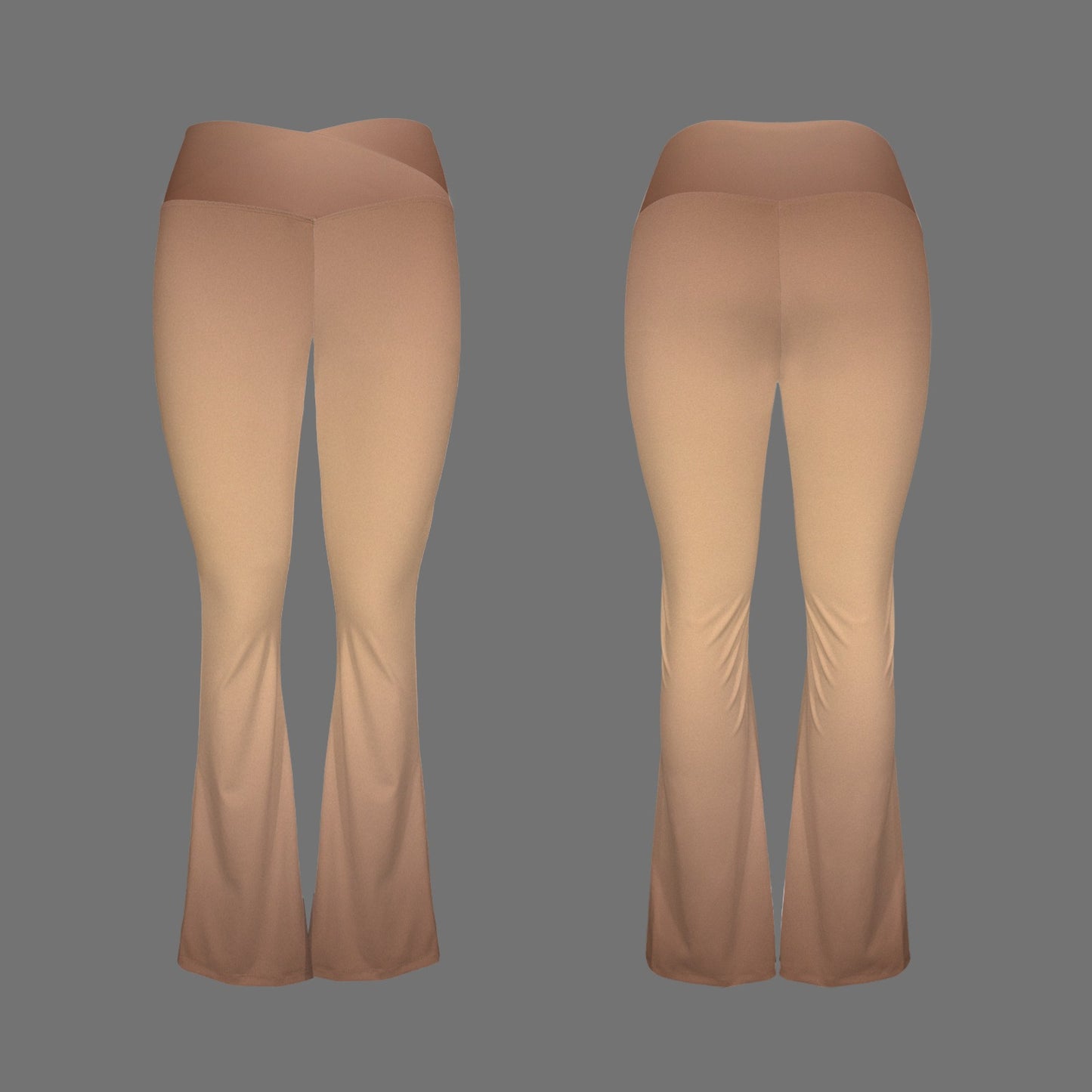 Nu Nude. High Waist Flared Leggings