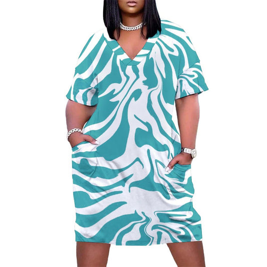 Sheside. V-Neck Baggy Dress