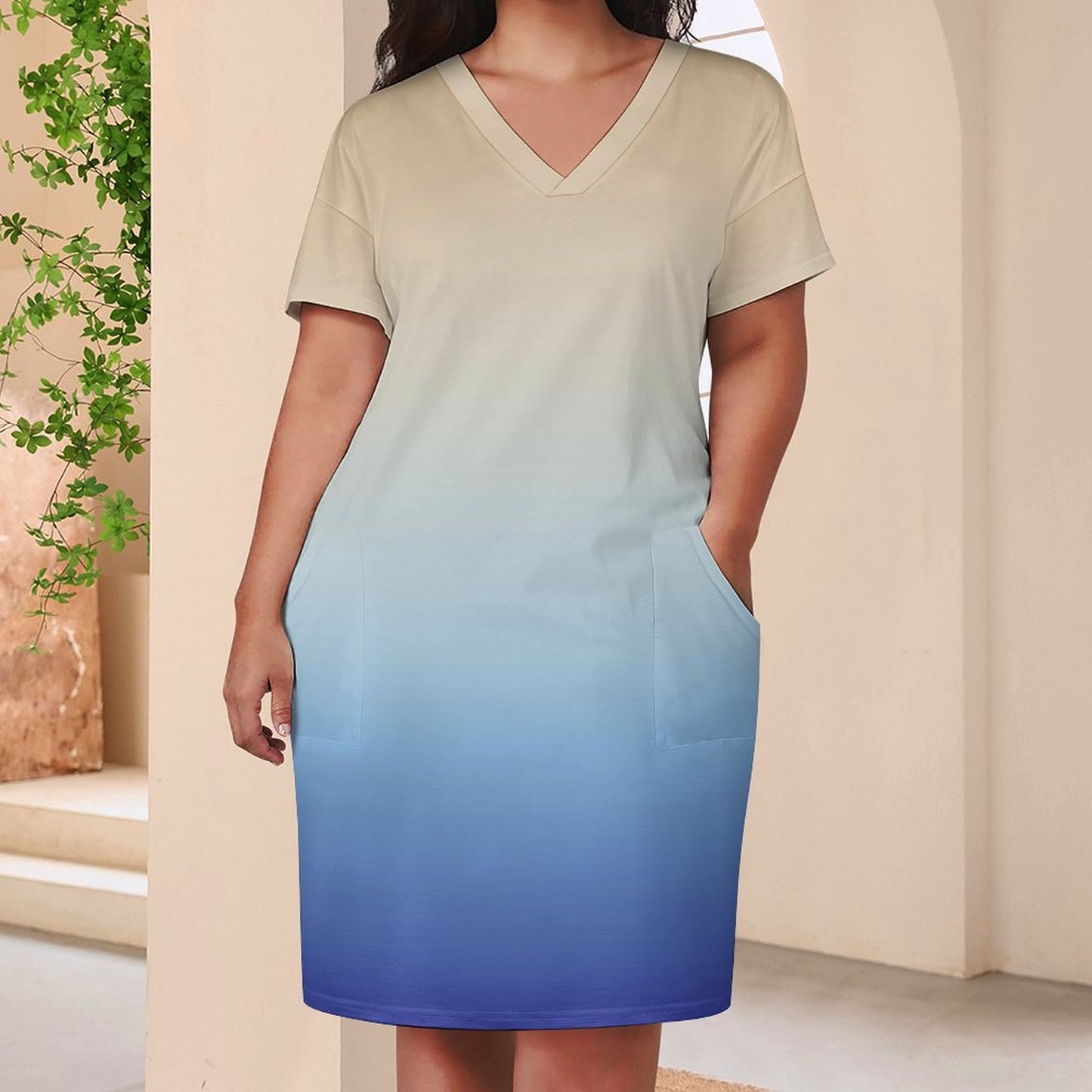 Cambria. V-Neck Baggy Dress