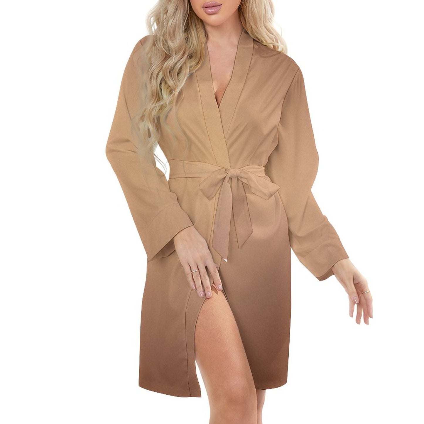 Nu Nude. Long Sleeve Robe Dress