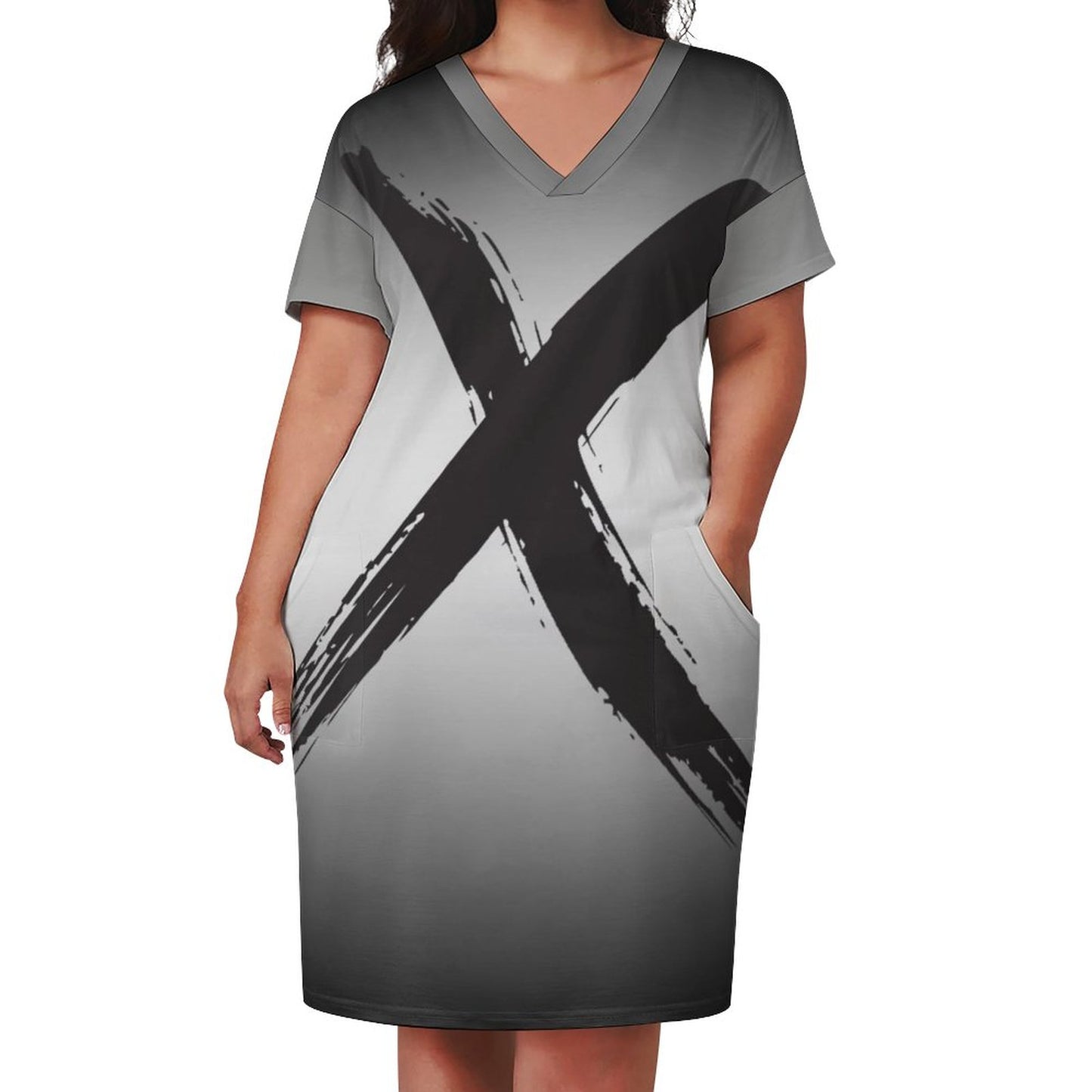 The X. V-Neck Baggy Dress