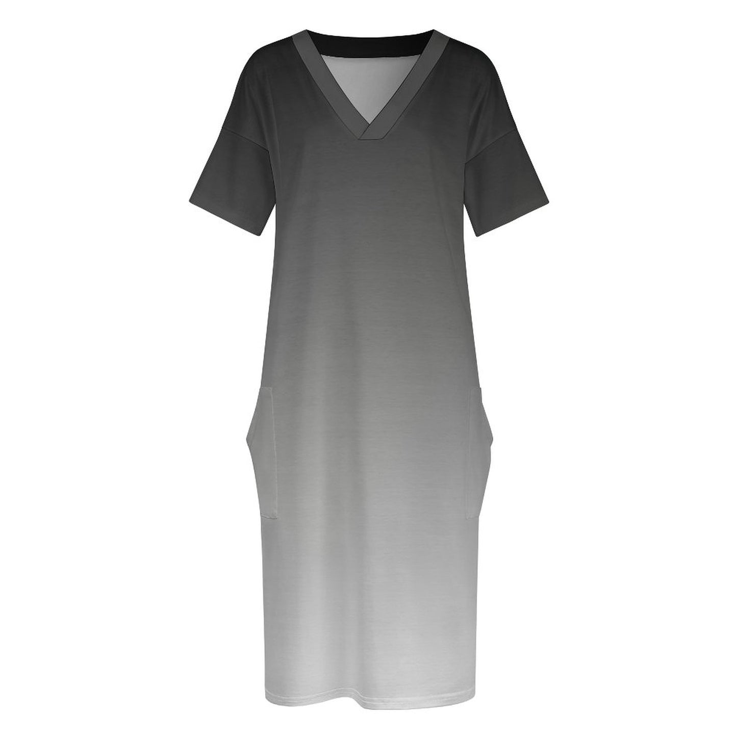 Shades Grey. V-Neck Baggy Dress