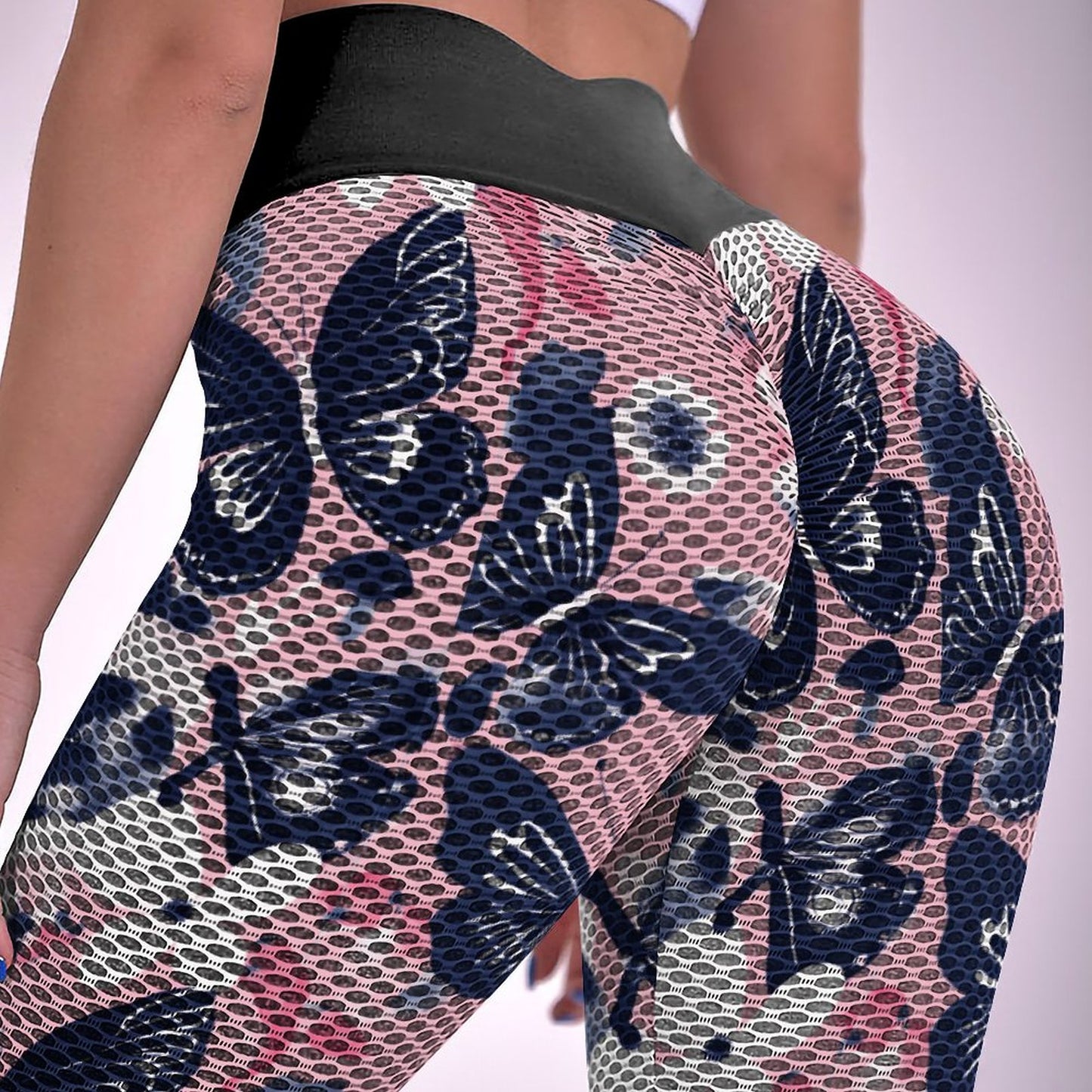 Navy Fli. Honeycomb Leggings