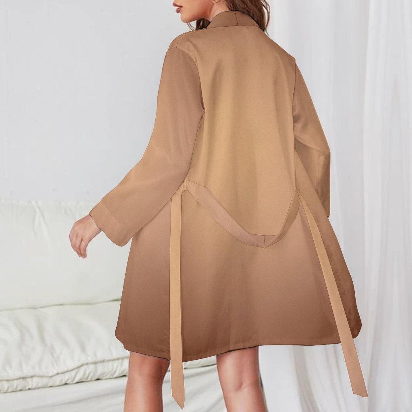 Nu Nude. Long Sleeve Robe Dress