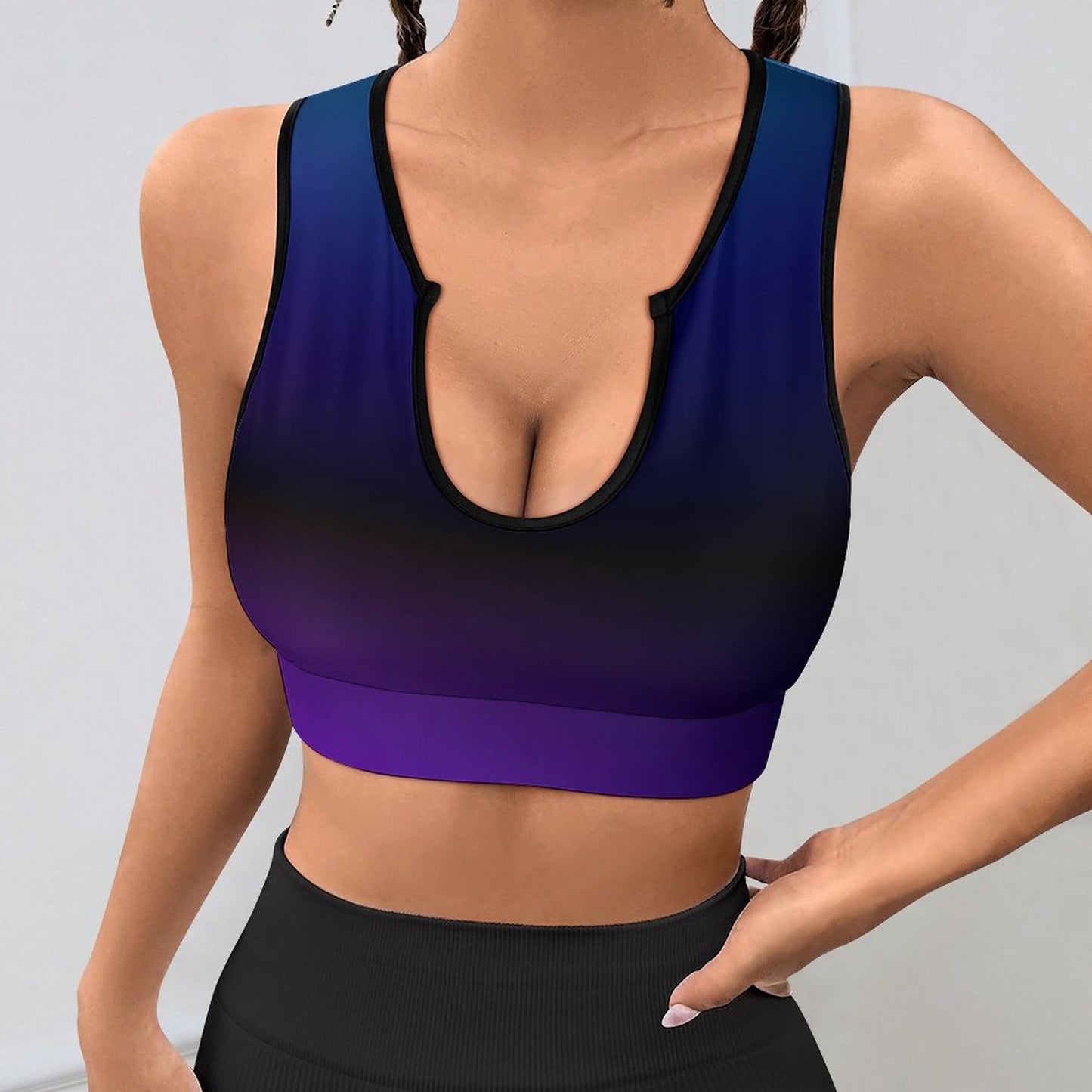 Nite Blu. Open Sports Bra