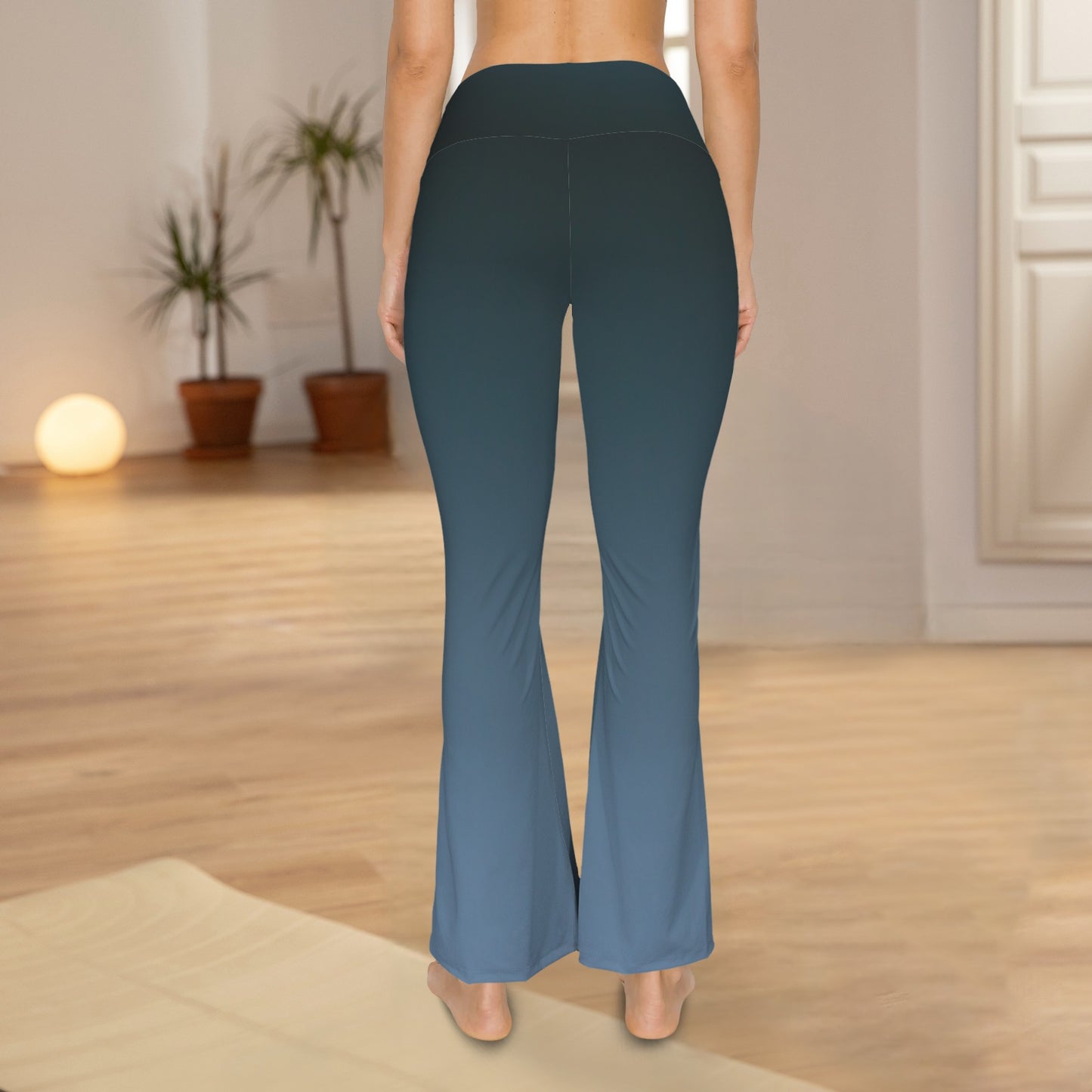 Novi Blue. High Waist Flared Leggings