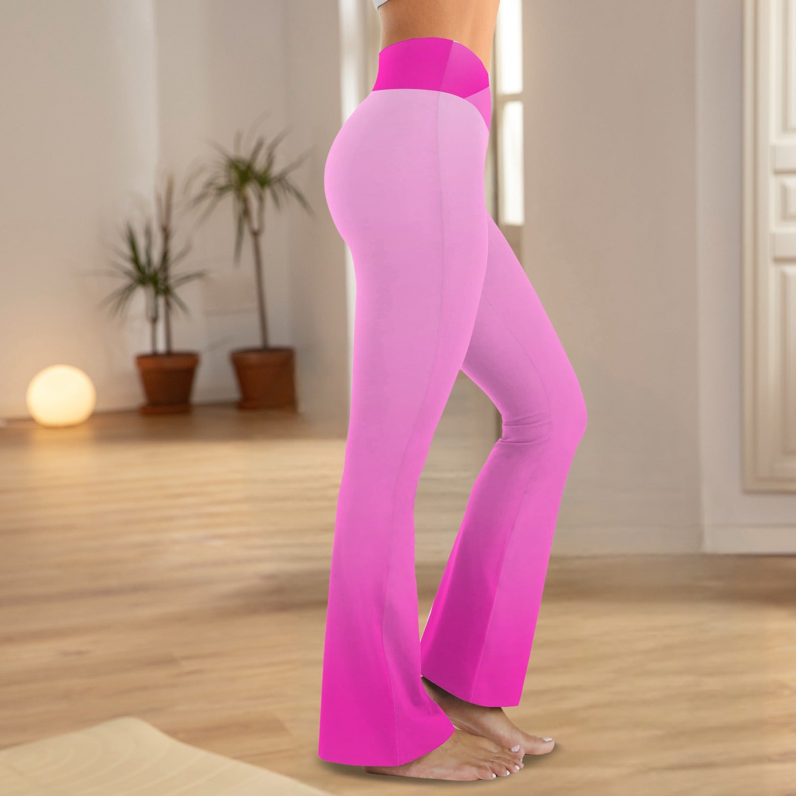 Hot Pinkea. Flared High Waist Leggings