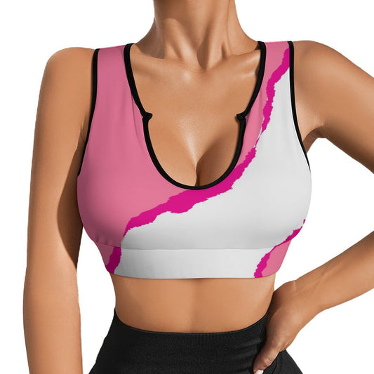 Pink-Dis. Open Sports Bra