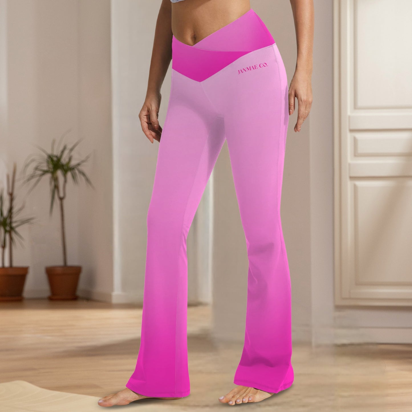 Hot Pinkea. Flared High Waist Leggings