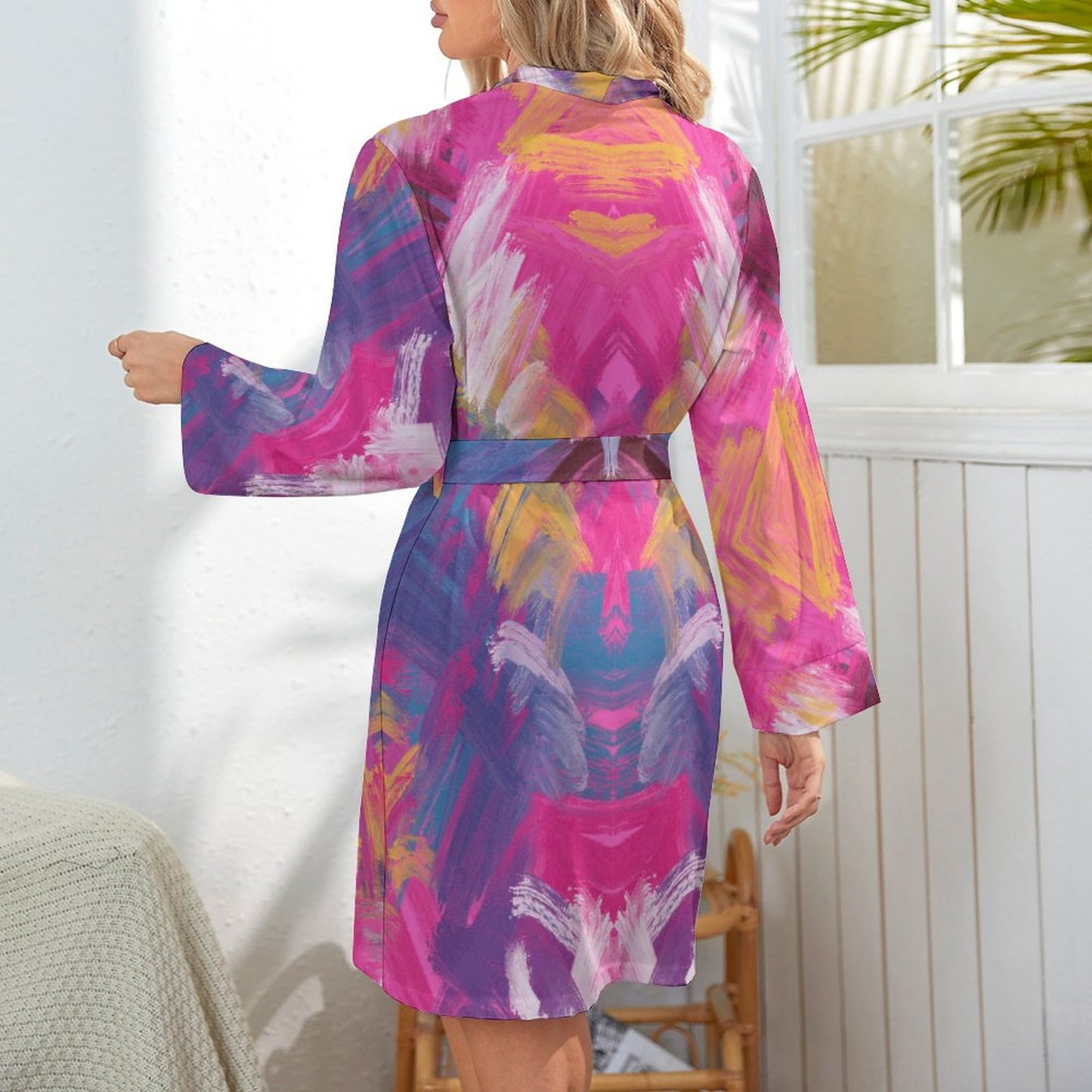 Crayona. Long Sleeve Robe Dress