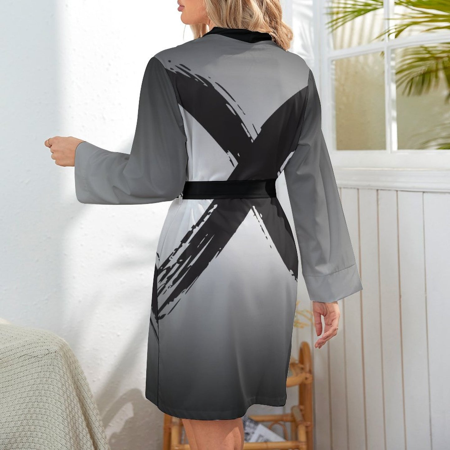 The X. Long Sleeve Robe Dress