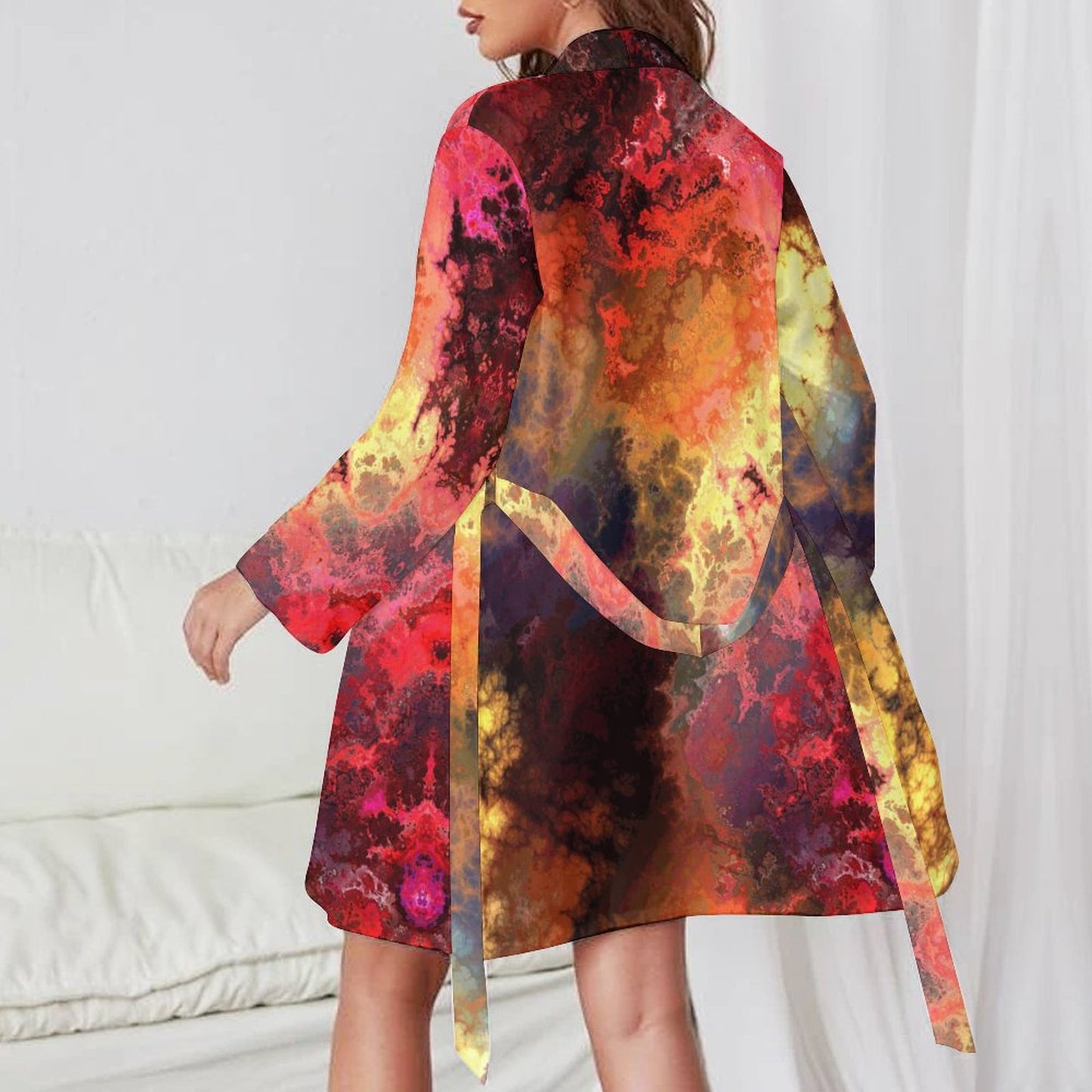 DeVelle. Long Sleeve Robe Dress