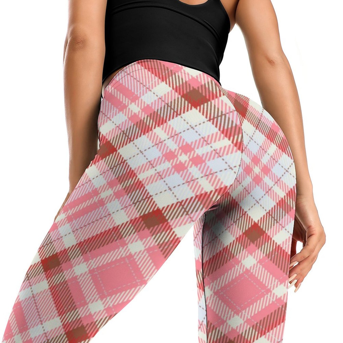 Pink Plaid. Leggings