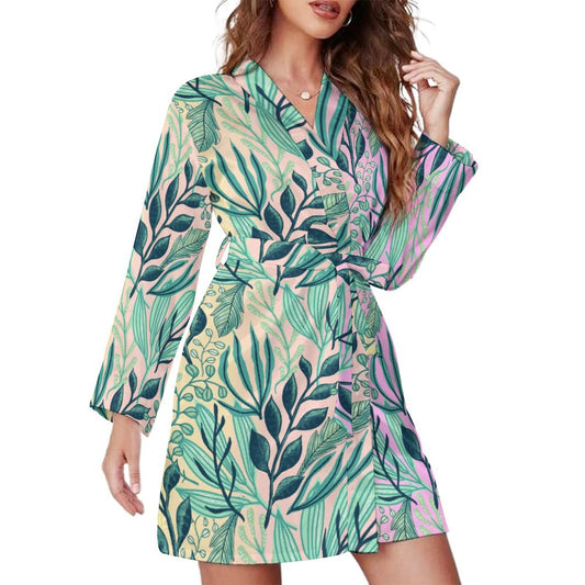 Breezii. Long Sleeve Robe Dress