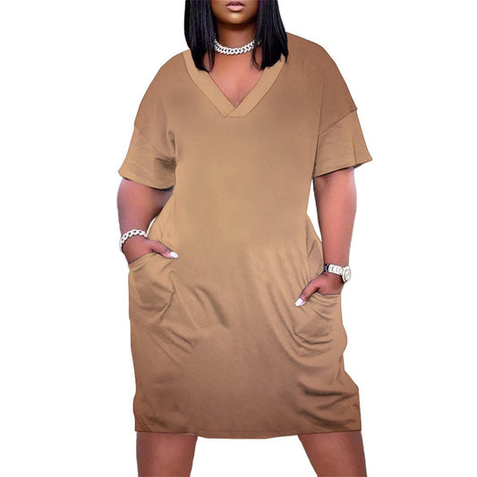 Nu Nude. V-Neck Baggy Dress