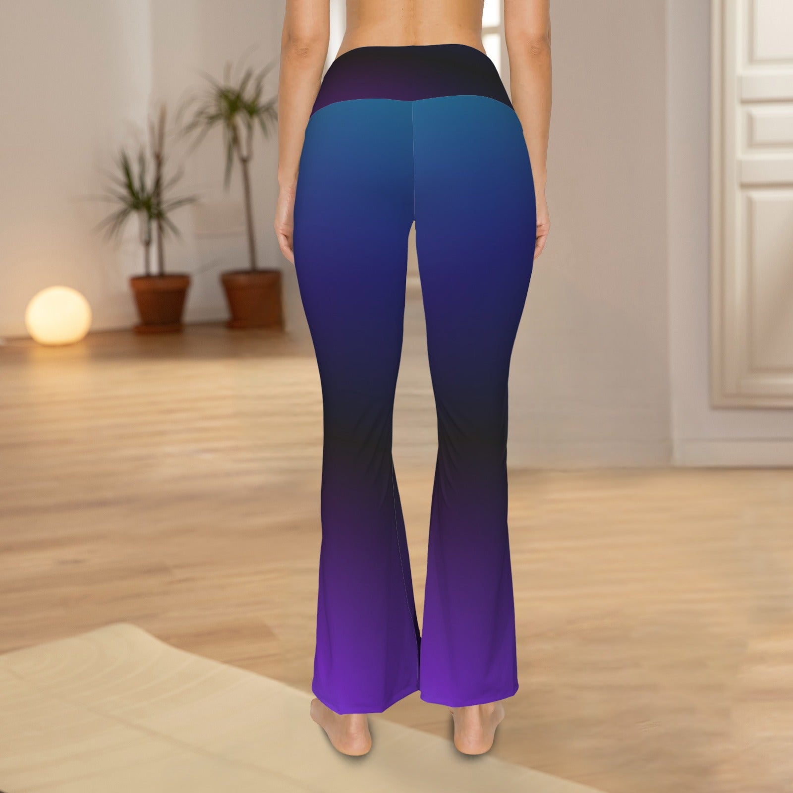 Doba Blue. High Waist Flared Leggings