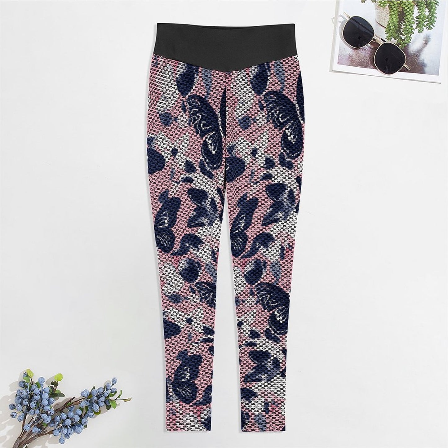 Navy Fli. Honeycomb Leggings