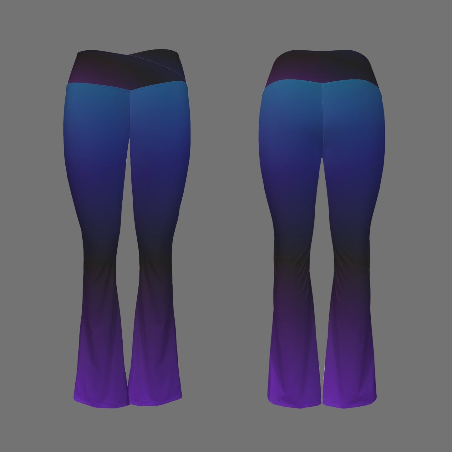 Doba Blue. High Waist Flared Leggings