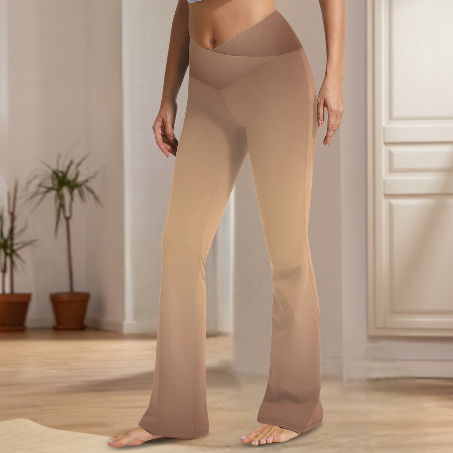 Nu Nude. High Waist Flared Leggings