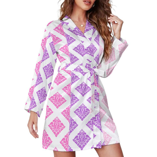 Tri Ink. Long Sleeve Robe Dress