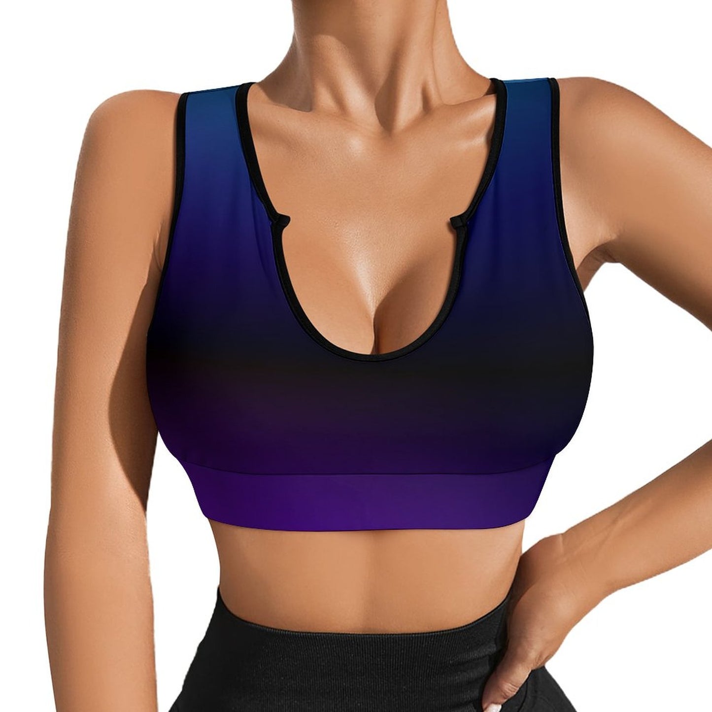 Nite Blu. Open Sports Bra